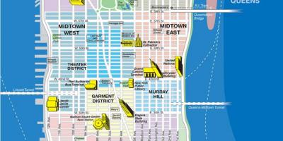 Mapa avenue na Manhattanie