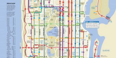 AIT autobus mapę Manhattanu