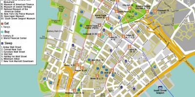 Mapa centrum Manhattanu w Nowym Jorku