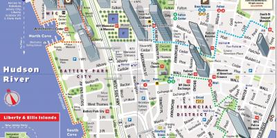 Poniżej turystyczną mapę Manhattanu
