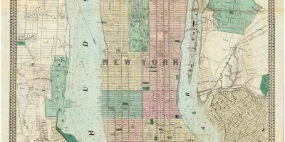 Historycznej mapy na Manhattanie