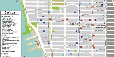 Mapa Chelsea na Manhattanie