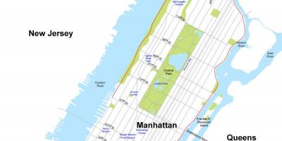 Mapa Manhattanu w Nowym Jorku
