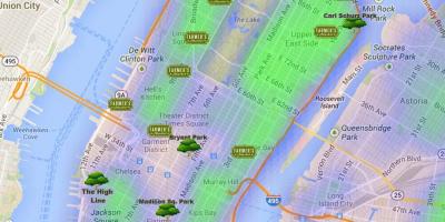 Mapa Manhattanu parki