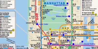 Manhattan kolejowych mapie