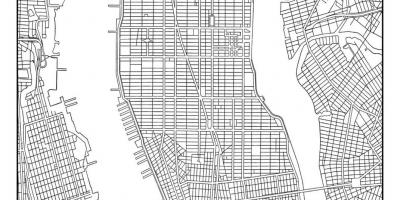 Mapa Manhattanu siatki