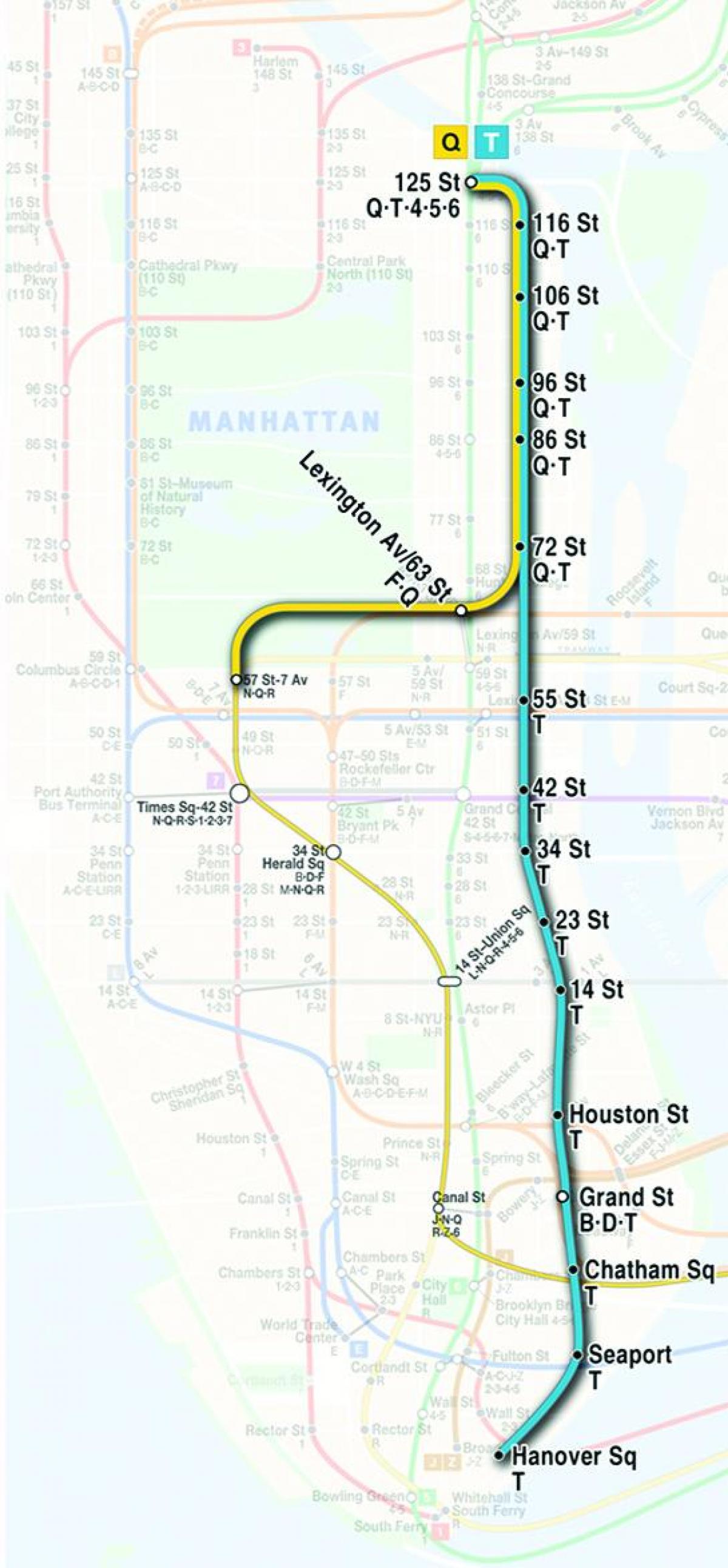 mapa metra w drugiej alei