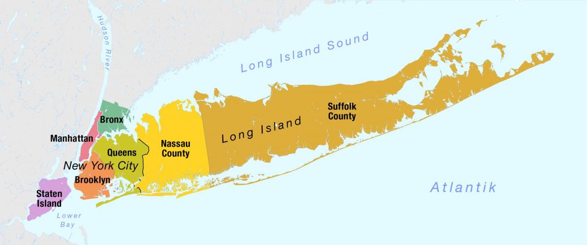 mapa Nowy Jork Manhattan Long Island