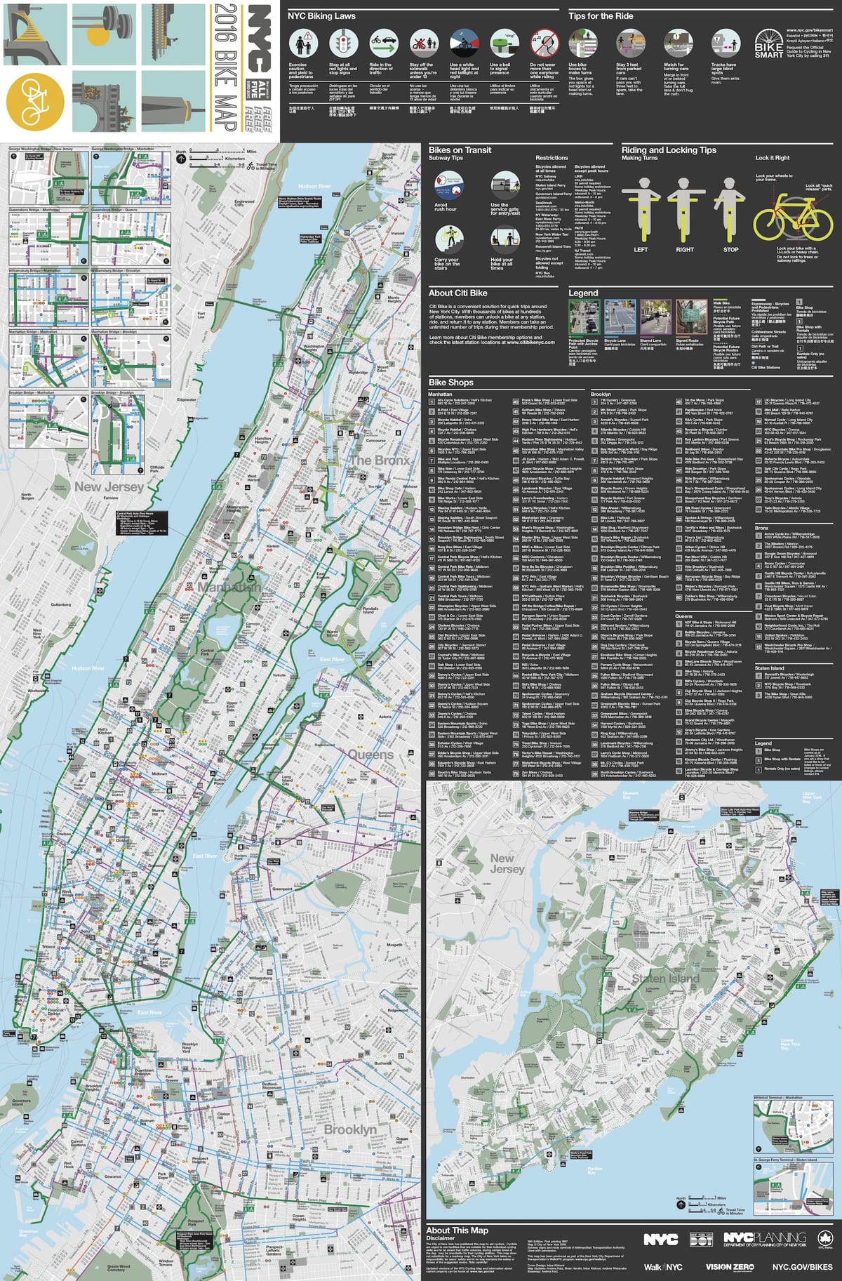 Manhattan jazda na Rowerze mapie