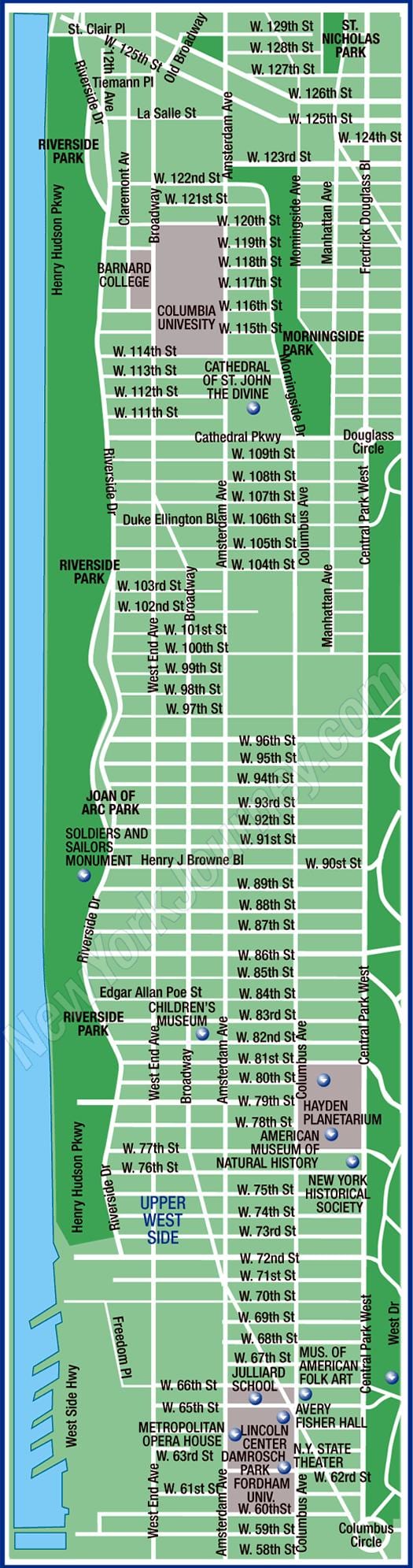 górny Manhattan mapie
