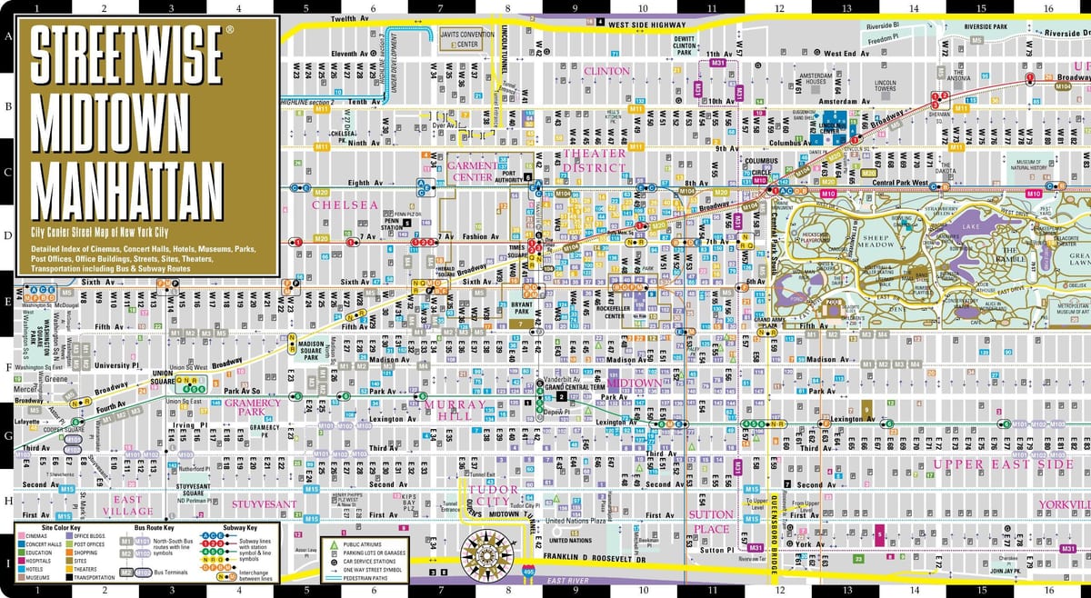 mapa midtown Manhattan Nowy Jork
