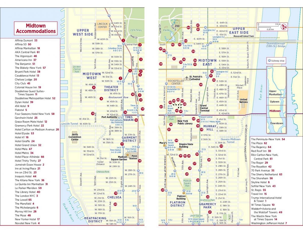 wycieczka mapa do druku Manhattanu