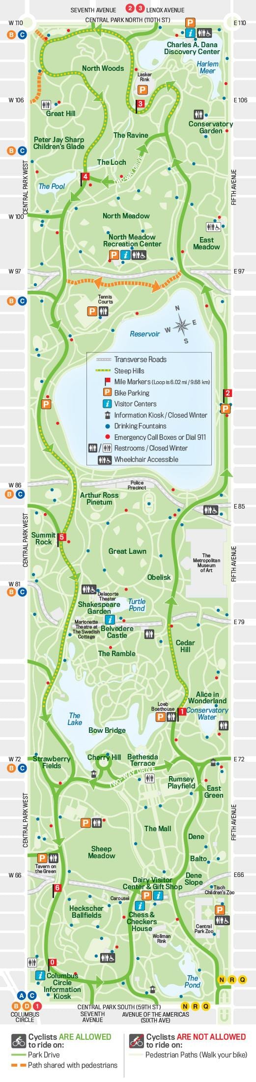 mapa Central parku