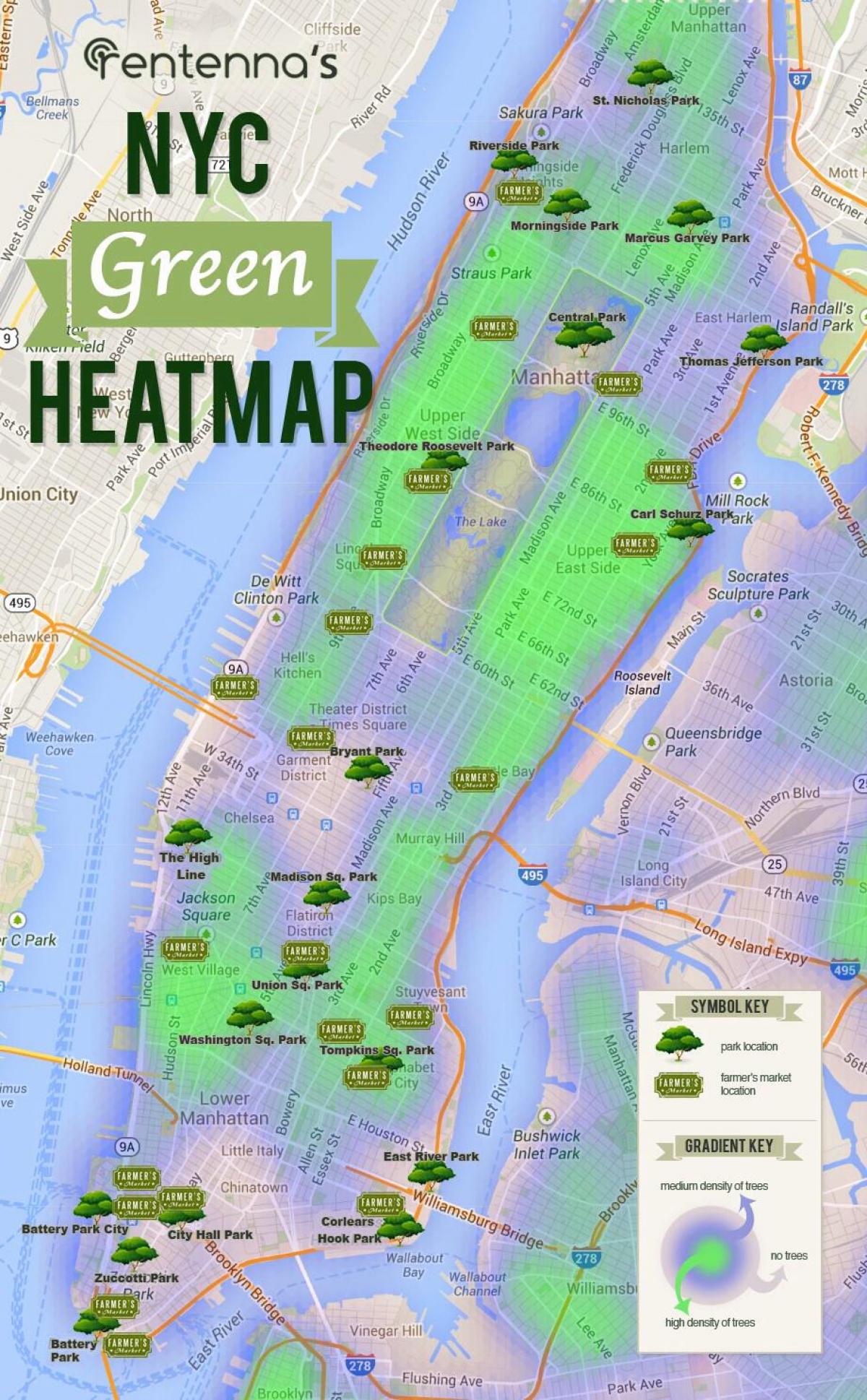 mapa Manhattanu parki