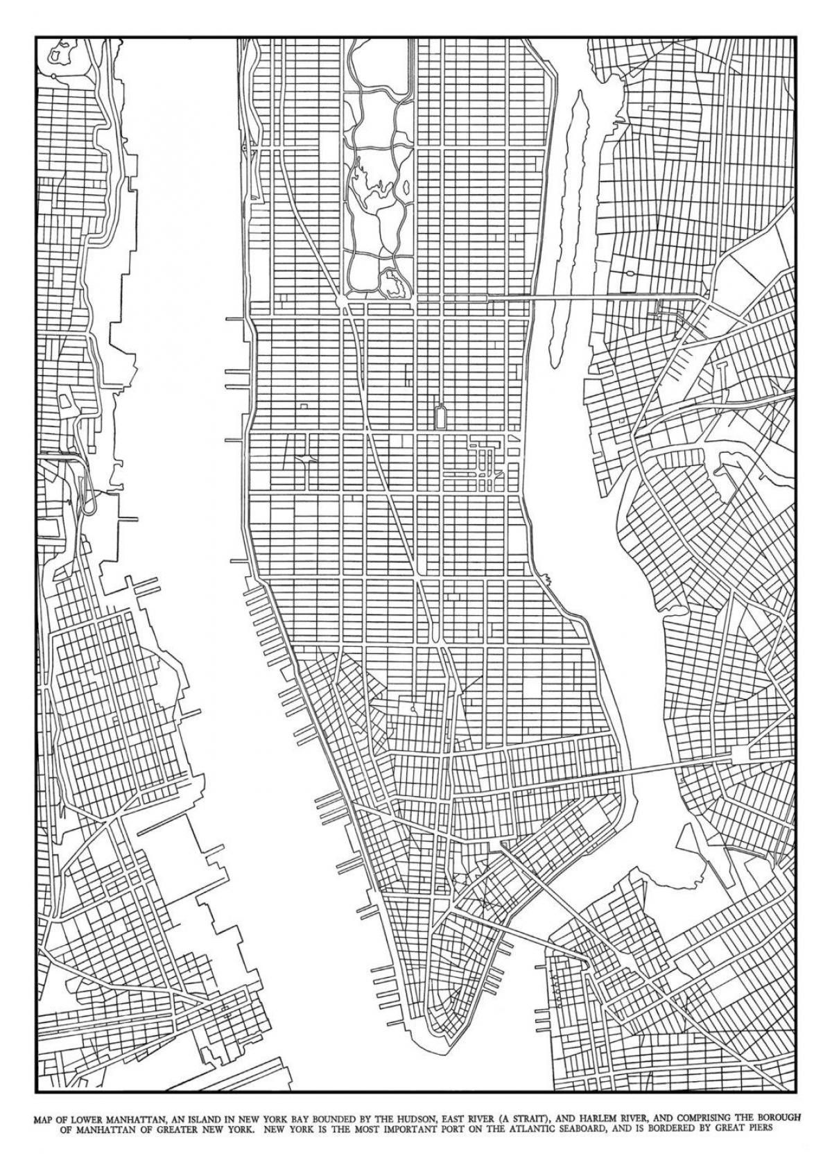 mapa Manhattanu siatki