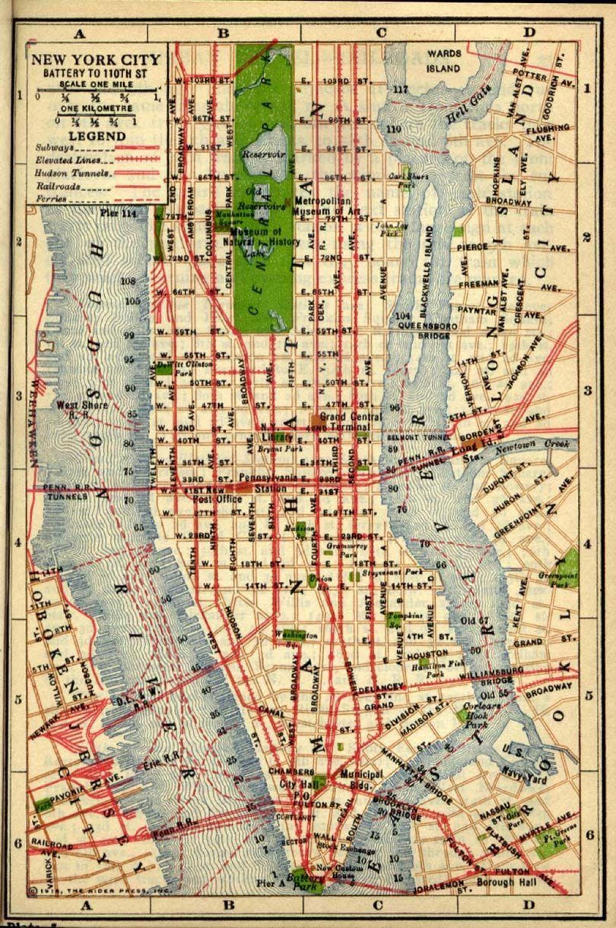 mapa starego Manhattanu