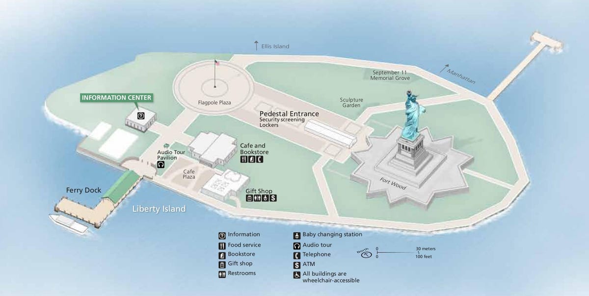 mapa statua wolności