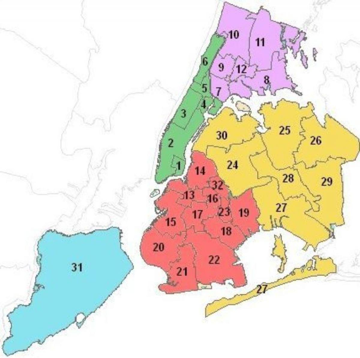 mapa szkolne w okręgu Manhattan