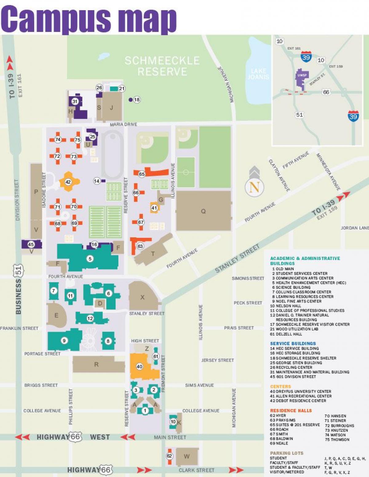 mapa kampusu uniwersytetu nowojorskiego