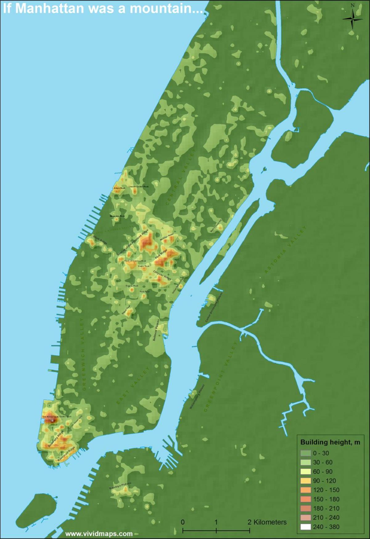 wysokość mapa Manhattanu