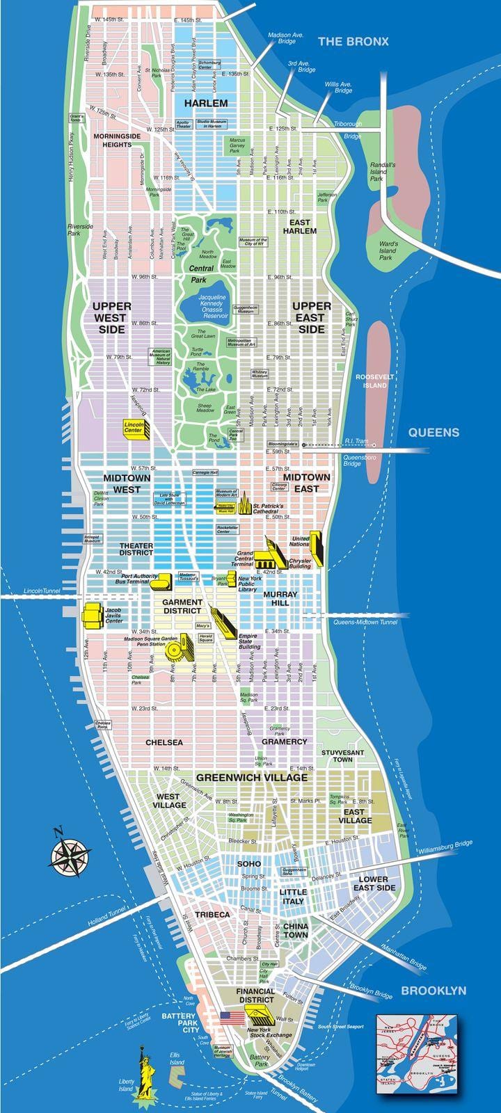 mapa wyspy Manhattan