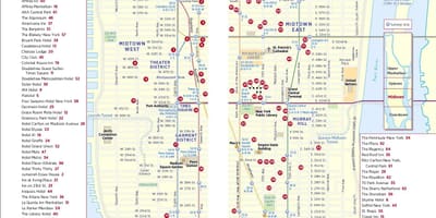 Wycieczka mapa do druku Manhattanu