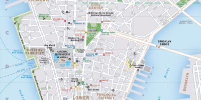 Mapa Dolny Manhattan Nowy Jork