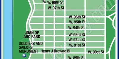 Górny Manhattan mapie