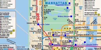 Manhattan kolejowych mapie